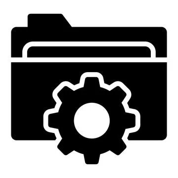 Gear on folder denoting concept vector of folder setting, editable icon イラスト素材