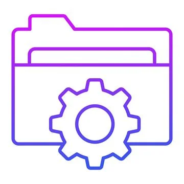 Gear on folder denoting concept vector of folder setting, editable icon イラスト素材