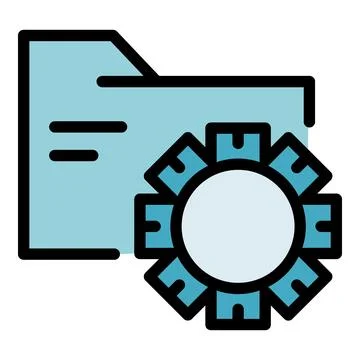 Gear folder icon vector flat Illustrazione stock