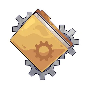 Gear with Folder illustration 스톡 일러스트