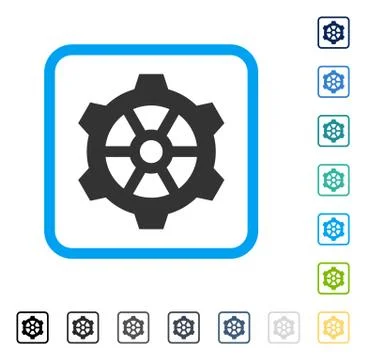 Gear Framed Vector Icon Stock Illustration