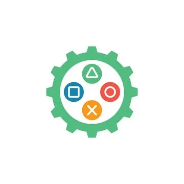 Gear game button controller icon vector illustration 스톡 일러스트