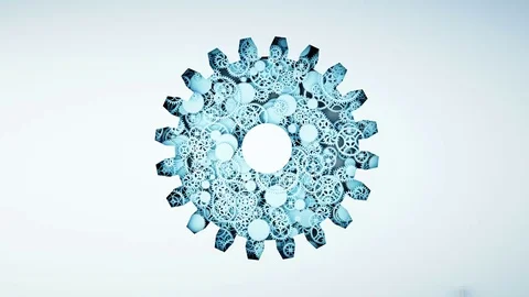 Gear from gears. Realistic 4k flat animation. Stock Footage 83053789