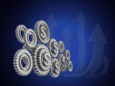 Gear with global currency Ilustración de archivo