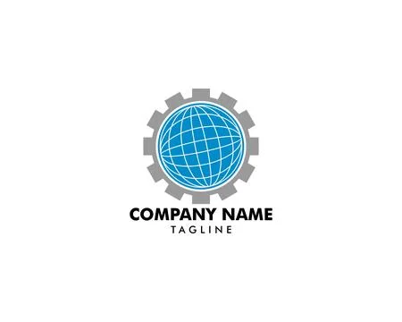Gear Global Logo Template Design Vector Stock Illustration