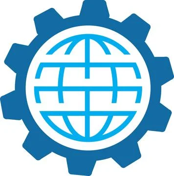 Gear with Globe web, WWW web, Web sign, web symbol, website Maintenance, we.. Stock Illustration