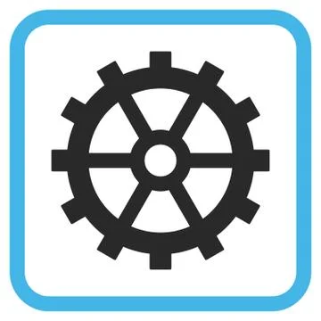 Gear Glyph Icon In a Frame Stock Illustration