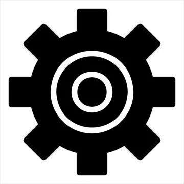 Gear glyph icon vector illustration isolated on white background Stock Illustration