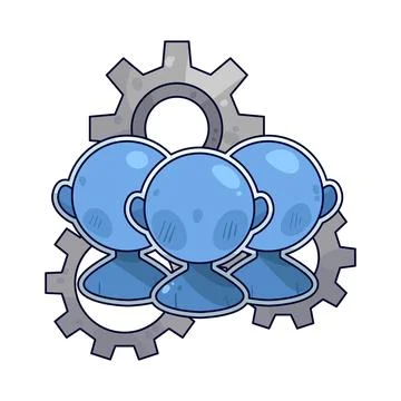 Gear with Group illustration 스톡 일러스트