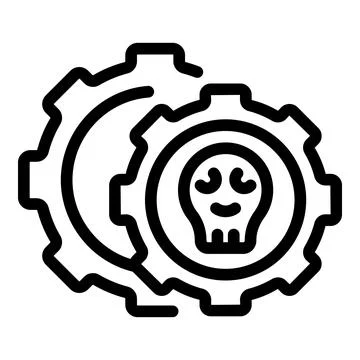 Gear hacker attack icon outline vector. Virus bug Stock Illustration