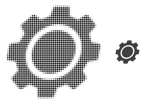 Gear Halftone Dot Icon Stock Illustration