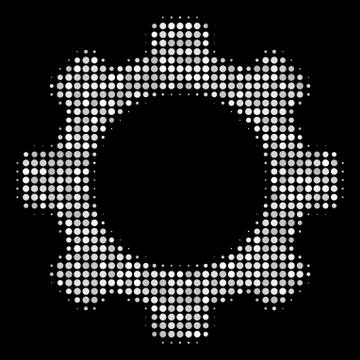 Gear Halftone Icon Stock Illustration