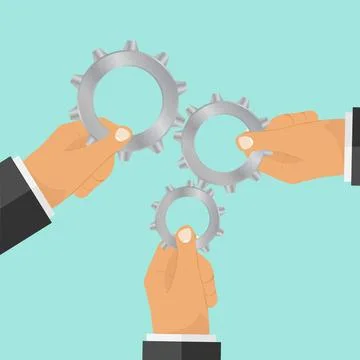 Gear in hand Stock Illustration