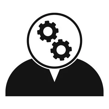 Gear head advice icon, simple style Stock Illustration