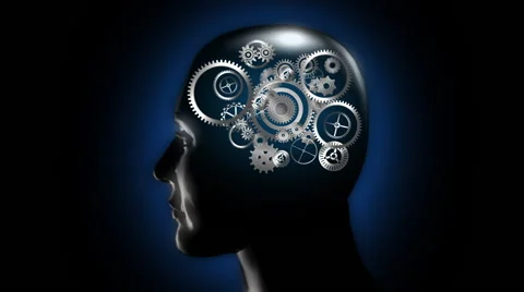 Gear Head on blue Video stock 40653491