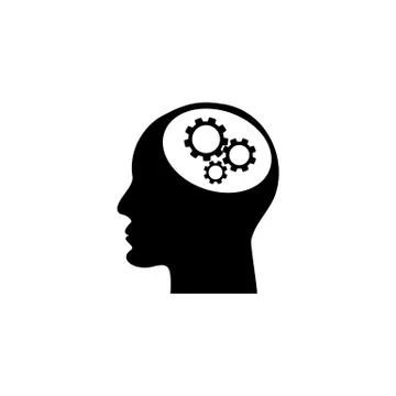 Gear in head icon 스톡 일러스트