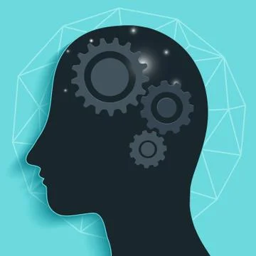 Gear in head Stock Illustration