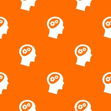 Gear in head pattern seamless Stock Illustration