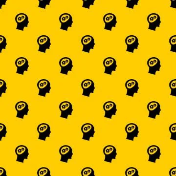 Gear in head pattern vector イラスト素材