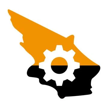 Gear Head Profile Engineering Industry Technology Logo Illustrazione stock