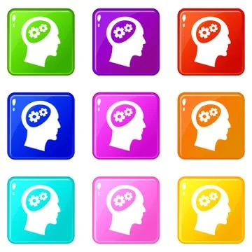 Gear in head set 9 Illustrazione stock
