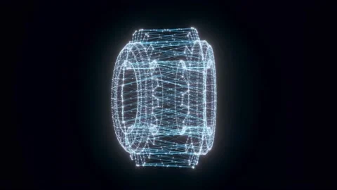 Gear hologram Rotating Video stock 154845334