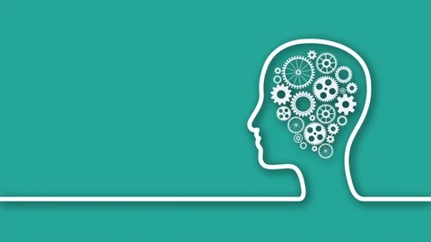 Gear in human head motion graphics Stock-Footage 72582351