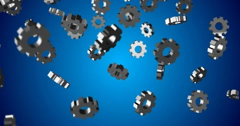 GEAR icon 3d falling slow motion Stock Footage 101836269