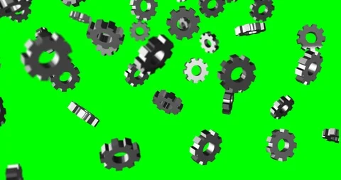 GEAR icon 3d falling slow motion Stock Footage 101836283