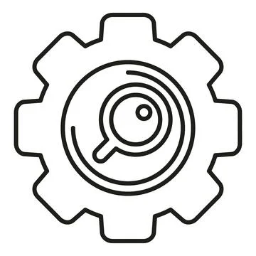 Gear icon analyzing search engine optimization settings イラスト素材
