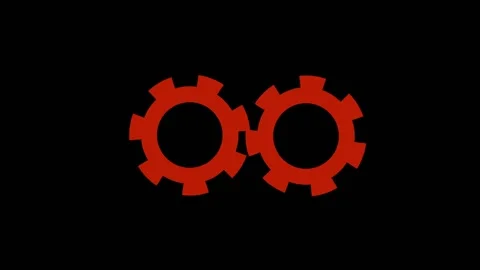 Gear icon animation with red interlocking cogs. Gear icon technical industr.. Stock-Footage 337615515
