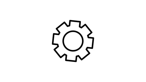 Gear icon animation. Setting icon animation. Control icon. Stock Footage 313489960
