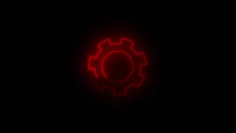 Gear icon animation with single red cog. Gear icon technical industrial pro.. Stock Footage 337615578
