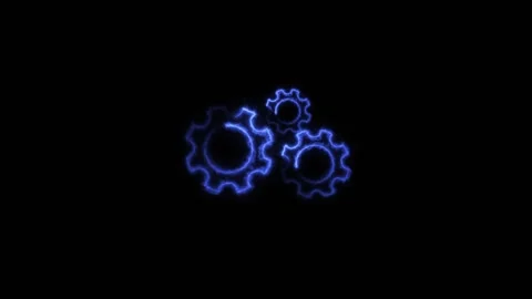 Gear icon animation with three blue cogs. Gear icon digital industrial cogw.. Stock-Footage 337814302