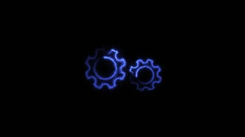 Gear icon animation with two blue cogs. Gear icon digital industrial cogwhe.. Stock-Footage 337814299
