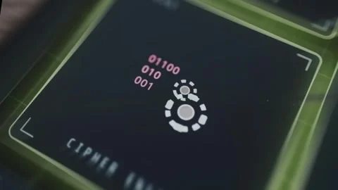 Gear icon with binary code representing cipher engine Stock Footage 335465041