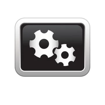 Gear icon black Stock Illustration