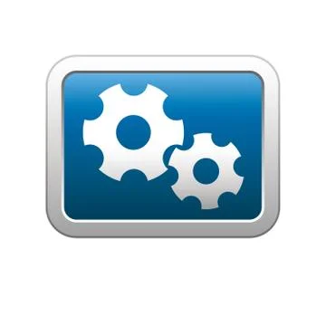 Gear icon blue Stock Illustration