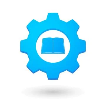 Gear icon with a book 스톡 일러스트