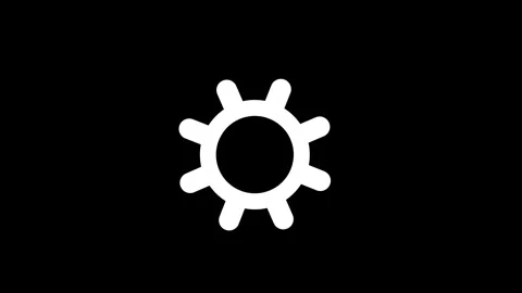 Gear icon cogwheel spinning, rotating, alpha channel icon animated video Stock Footage 295857652