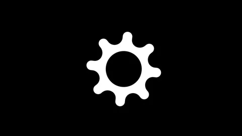 Gear icon cogwheel spinning, rotating, alpha channel icon animated video Stock Footage 295857653