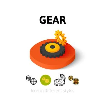 Gear icon in different style Illustrazione stock