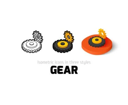Gear icon in different style Stock Illustration