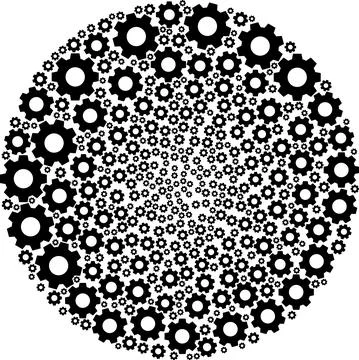 Gear Icon Exploding Round Globula Mosaic 스톡 일러스트