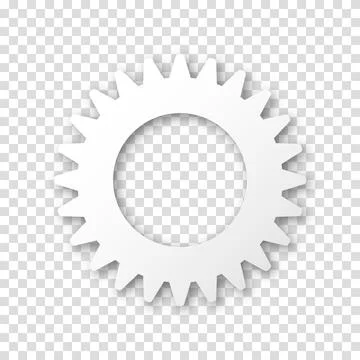 Gear icon, flat design. Machine sprocket gear icon. Realistic vector cogwheel Stock Illustration