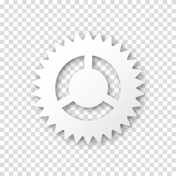 Gear icon, flat design. Machine sprocket gear icon. Realistic vector cogwheel Illustrazione stock