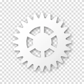 Gear icon, flat design. Machine sprocket gear icon. Realistic vector cogwheel Stock Illustration