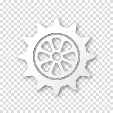 Gear icon, flat design. Machine sprocket gear icon. Realistic vector cogwheel Stock Illustration