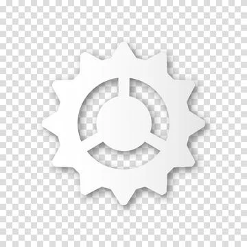 Gear icon, flat design. Machine sprocket gear icon. Realistic vector cogwhe.. Stock Illustration