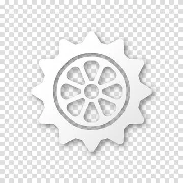 Gear icon, flat design. Machine sprocket gear icon. Realistic vector cogwheel Stock Illustration